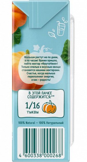 ФРУТОНЯНЯ 0,2л Нектар тыква с мякотью