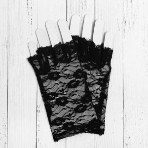 Карнавальные перчатки «Леди», для взрослых, цвет чёрный