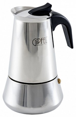 5326 GIPFEL Гейзерная кофеварка IRIS 14,3х18,5см/300мл на 6 чашек, с индукционным дном. Материал: нерж. сталь 18/10, нейлон. Тол