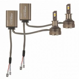Лампа светодиодная Avantech LED Bulbs H3 (PK22s, T12), 12В, 45Вт (соответствует 55Вт), 3000К, комплект 2 шт, арт. ALB0345Y