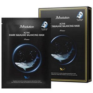 (Набор) Тканевая маска с акульим скваланом JMSolution Active Shark Squalane Balancing Mask Prime, 30мл *10шт