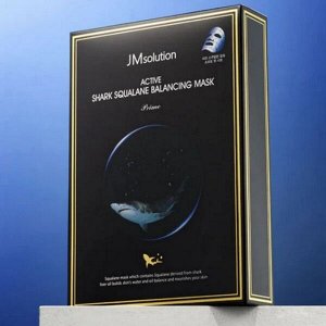 (Набор) Тканевая маска с акульим скваланом JMSolution Active Shark Squalane Balancing Mask Prime, 30мл *10шт