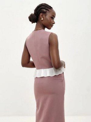 Жилетка с рюшей NEW COLLECTION. Цвет капучино