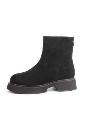 04-HJM397 BLACK Ботинки зимние женские (натуральная замша, натуральный мех)