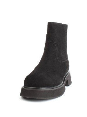 04-HJM397 BLACK Ботинки зимние женские (натуральная замша, натуральный мех)