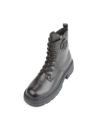 04-M3-1476 BLACK Ботинки зимние женские (натуральная кожа, натуральный мех)
