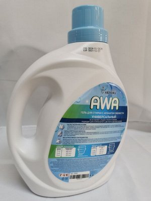 Гель для стирки AKINAWA AWA color. Универсальный с ароматом свежести, 2 литра. Для стирки белого, цветного, детского белья. Концентрированный, на растительной основе, гипоаллергенная формула ECO.