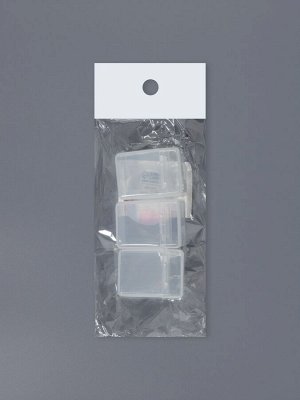 Контейнеры для хранения мелочей, 2.5x2.3x3.4 см, 3 шт., прозрачные