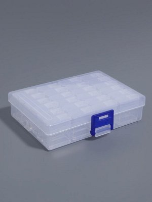 Органайзер для хранения мелочей, 24 баночки, 13x10x3.5 см, прозрачный