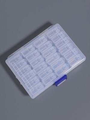 Органайзер для хранения мелочей, 24 баночки, 13x10x3.5 см, прозрачный