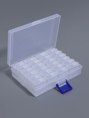 Органайзер для хранения мелочей, 24 баночки, 13x10x3.5 см, прозрачный