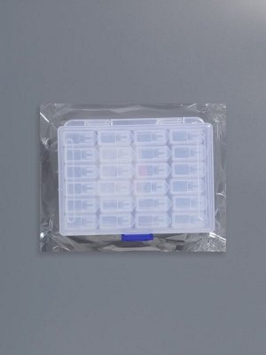 Органайзер для хранения мелочей, 24 баночки, 13x10x3.5 см, прозрачный