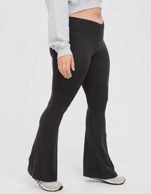 By Aerie Real Me High Waisted Crossover Flare Legging