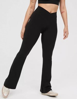 By Aerie Real Me High Waisted Crossover Flare Legging