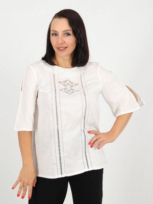 Льняная белая блуза | 25-23