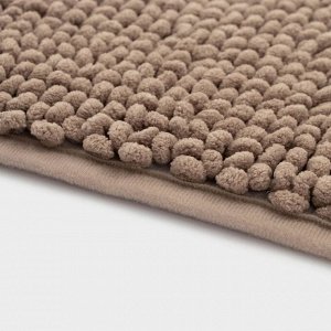 Коврик для дома LaDо́m, букли, плотность 1100 г, 50x80 см, коричневый