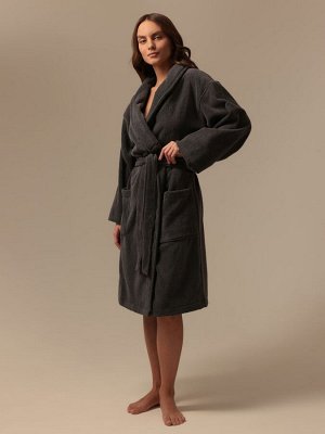 Халат махровый женский SL HOME: Basic "Гри Сандре", 100% хлопок, 420 г/м2