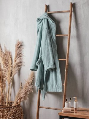 Халат махровый женский S HOME: Basic "Аззура", 100% хлопок, 420 г/м2