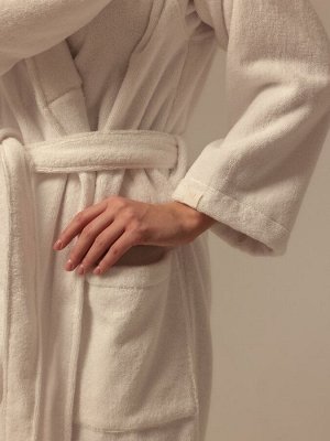 Халат махровый женский SL HOME: Basic "Блан де Блан", 100% хлопок, 420 г/м2
