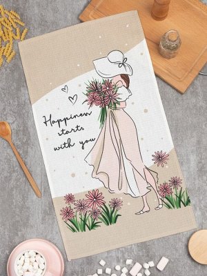Полотенце "Доляна" Happiness 35х60 см, 100% хлопок, вафля 160 г/м2