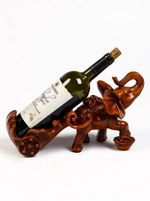 Подставка под бутылку TAKE IT EASY «Слон», полистоун под дерево, 34x13x20 см