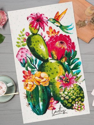 Кухонное полотенце «Доляна. Кактусы», 35x60 см, 100% хлопок, 160 г/м²