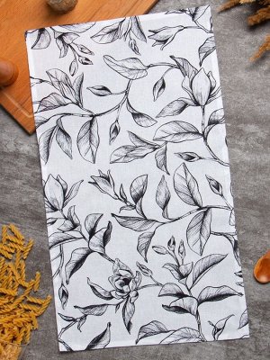 Кухонное полотенце «Доляна. Plant leaves 35x60 см, 100% хлопок, рогожка 164 г/м²
