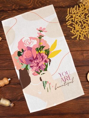 Кухонное полотенце «Доляна» You are beautiful, 35x60 см, 100% хлопок, 160 г/м²