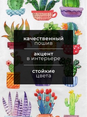 Полотенце "Этель" Кактусы 40х73 см, 100% хлопок, саржа 190 гр/м2