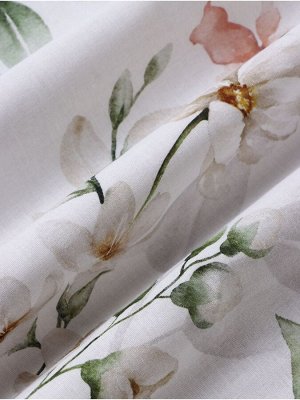 Комплект постельного белья Этель 1.5 сп Flower time 143x215 см,150x214 см, 50x70 см-2 шт., поплин 125 г/м², хлопок 100%