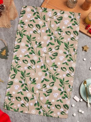 Полотенце новогоднее Доляна Frosty berries 35х60 см, 100% хл, рогожка 164 г/м2