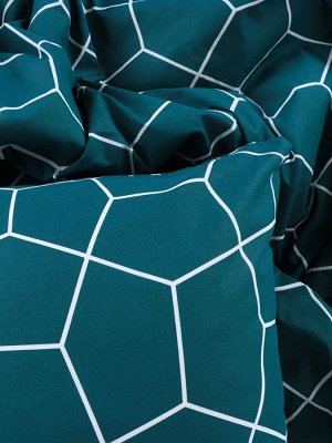 Постельное бельё "Этель" 2 сп Emerald hexagon 175*215 см, 200*220 см, 70*70 см-2 шт, бязь 125 г/м2, хл 100%