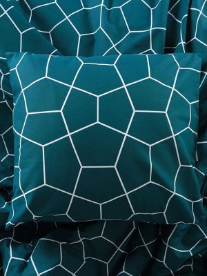 Постельное бельё "Этель" 2 сп Emerald hexagon 175*215 см, 200*220 см, 70*70 см-2 шт, бязь 125 г/м2, хл 100%