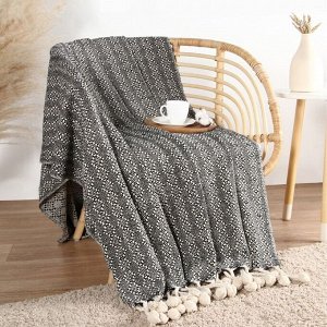 Плед SL Home Ethnics, 150x200 см с помпонами, 500 г/м²