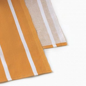 Простыня евро «Этель» Mustard stripes, 220x240 см, хлопок 100%, поплин