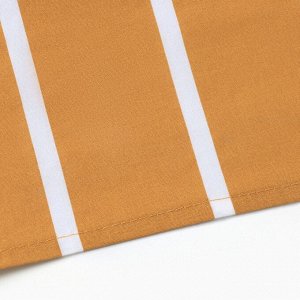 Простыня евро «Этель» Mustard stripes, 220x240 см, хлопок 100%, поплин