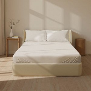 Простыня 300ТС SL Home Percale 160*235 см, молочный, 100% хлопок
