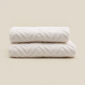 Полотенце махровое SL HOME: Geometry "Блан де Блан" 50х90 см, 83% хлопок, 17% лён, 500 г/м2