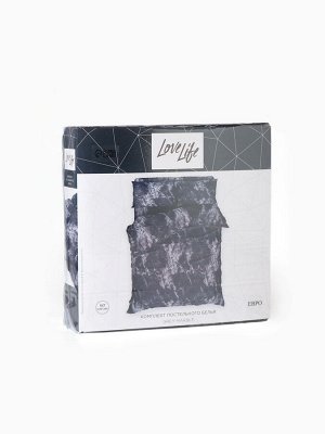 Постельное бельё 1.5-спальное LoveLife Gray marble, микрофибра