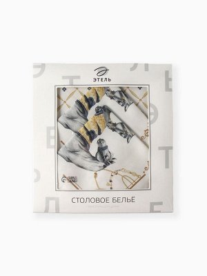 Набор столовый Classic, скатерть 150x220 см +/- 3 см с ВГМО, салфетки 40x40 см - 12 шт., 100% хлопок