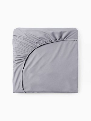 Простыня на резинке LoveLife 160*200*25 см, цв.серый, жатка, 100% п/э, 100гр/м2