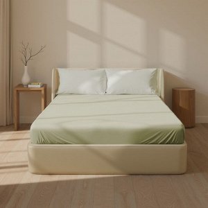 Простыня на резинке 300ТС SL Home Herb 140*200+30 см, сатин, 100% хлопок