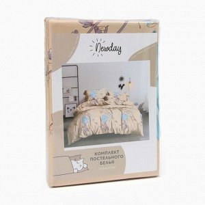 Комплект постельного белья Newday 1,5 сп Soft time 147*215см,1 50*215см, 50*70см-1 шт, полисатин, 80г/м²