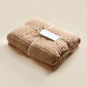 Плед с бахромой SL Home Relief, 130x170 см, бежевый, акрил 100%