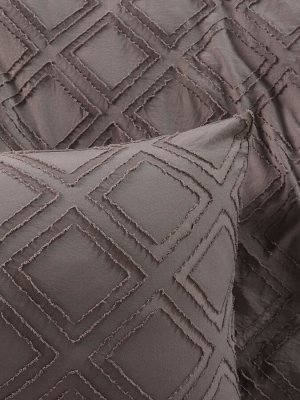 Постельное бельё 1.5 спальное, «Тафтинг ромб», ручная работа, 143x215 см,150x230 см,50x70 см-2 шт., серое, 110 г/м²