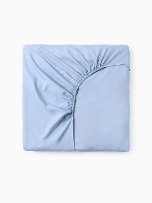 Простыня на резинке LoveLife 160*200*25 см, цв.голубой, жатка, 100% п/э, 100гр/м2