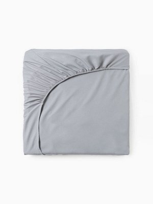 Простыня на резинке LoveLife 160*200*25 см, цв.серый, жатка, 100% п/э, 100гр/м2