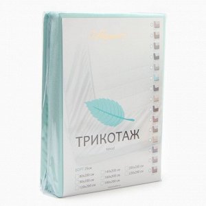Простыня на резинке 140х200х25см, мята, тенсель 120г/м, пэ100%