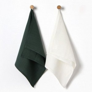 Набор полотенец кухонный «Этель» Home collection, 40x70-2 шт., МИКС, 100% лён
