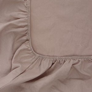 Простыня на резинке SL Home Cotton 140*200+30 см, цв.бежевый, 100% жатый хлопок